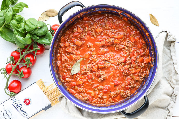 Kant-en-klare Bolognese saus (alleen nog even pasta koken 😜)