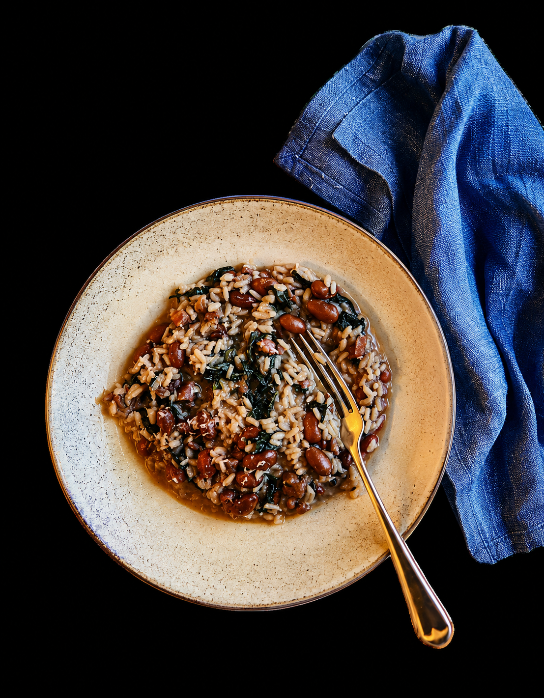 Paniscia, Italiaanse risotto achtige maaltijd met Italiaanse worst, rijst, bonen, panchetta en cavolo.