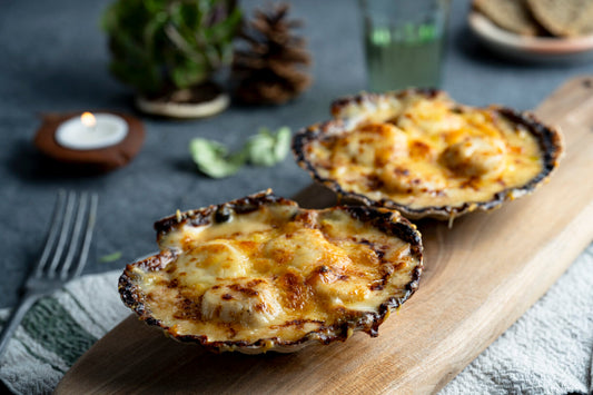 Coquilles Saint Jacques op traditionele wijze in de schelp