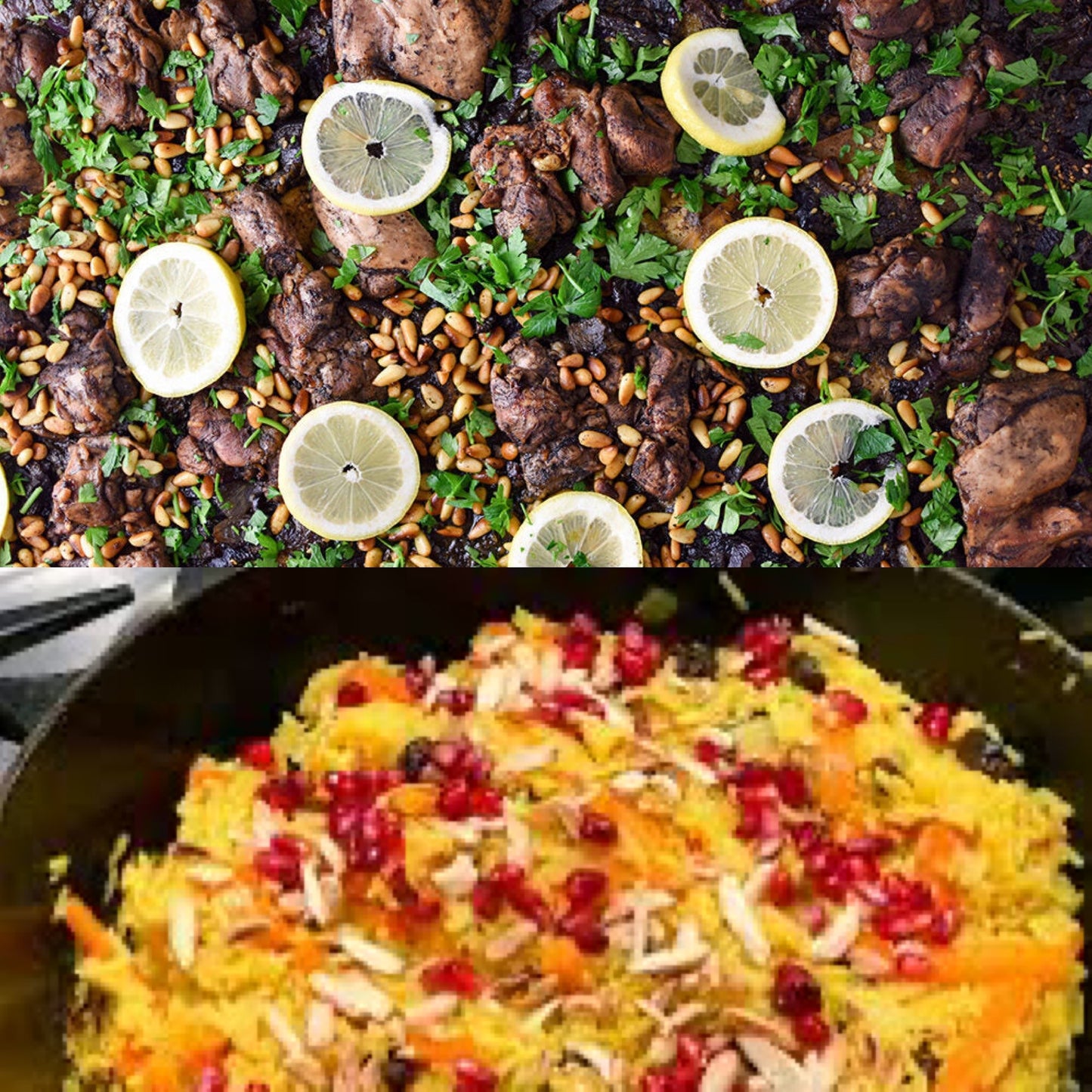 Arabische kip met Sumac & Za'atar; met rijk gekruide Perzische liefdesrijst