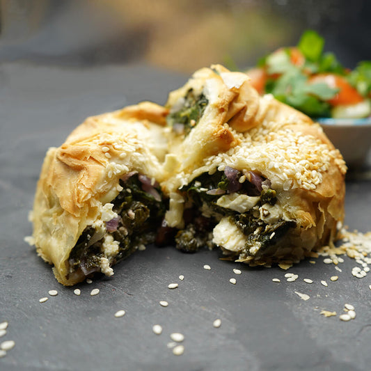 Quiche van de week; borek, filodeeg met spinazie, feta, rozijnen