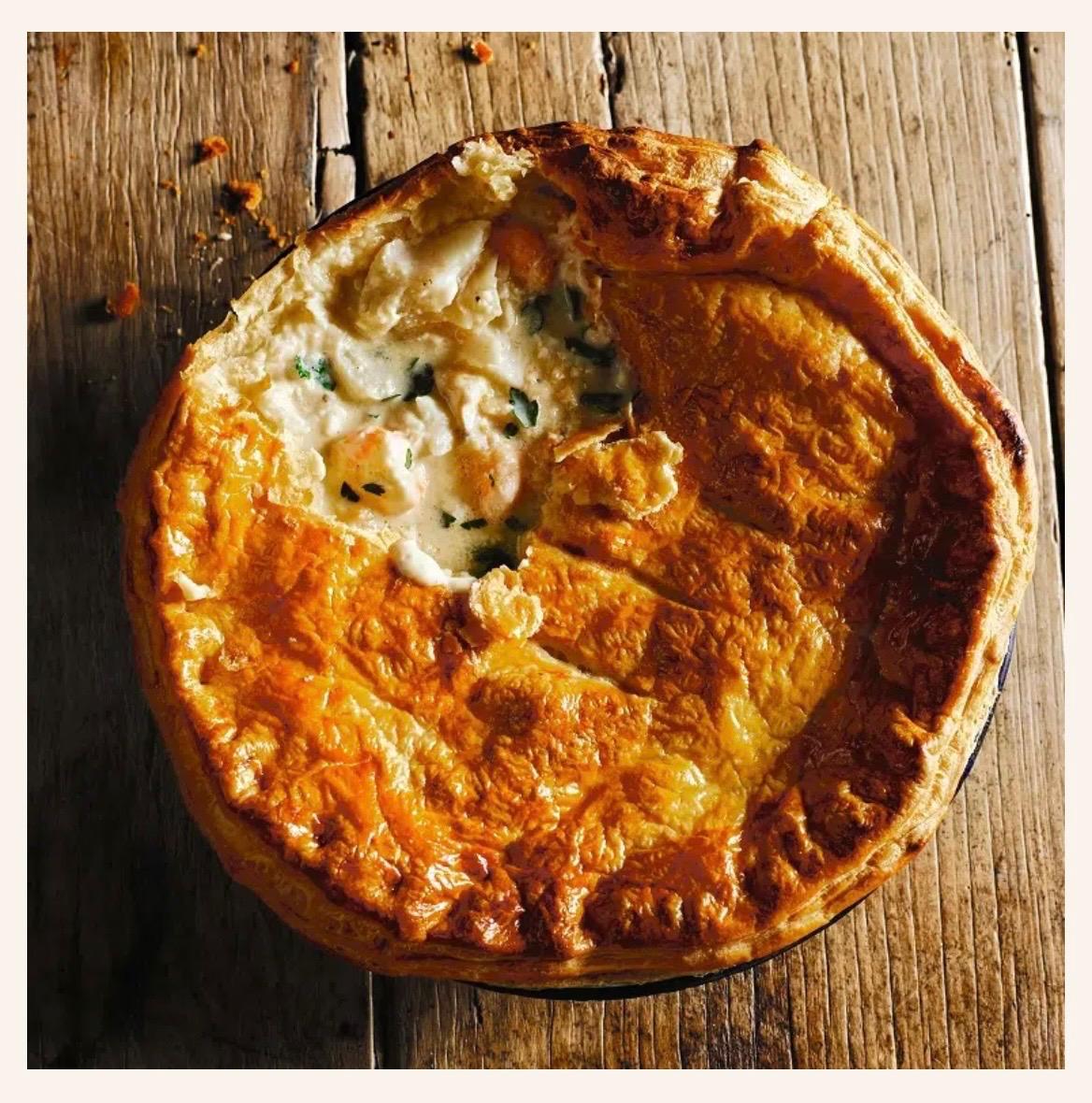 Fish Pie met mosselen, gamba, zalm en schelvis