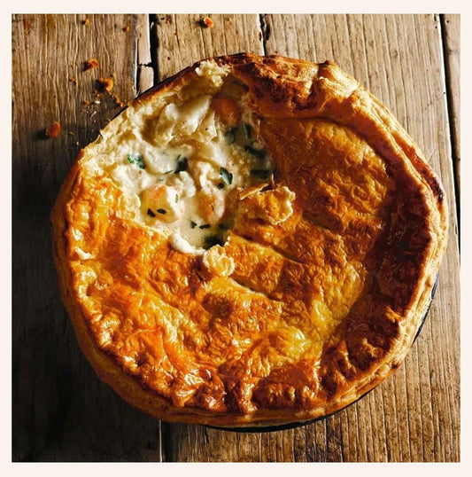 Fish Pie met mosselen, gamba, zalm en schelvis