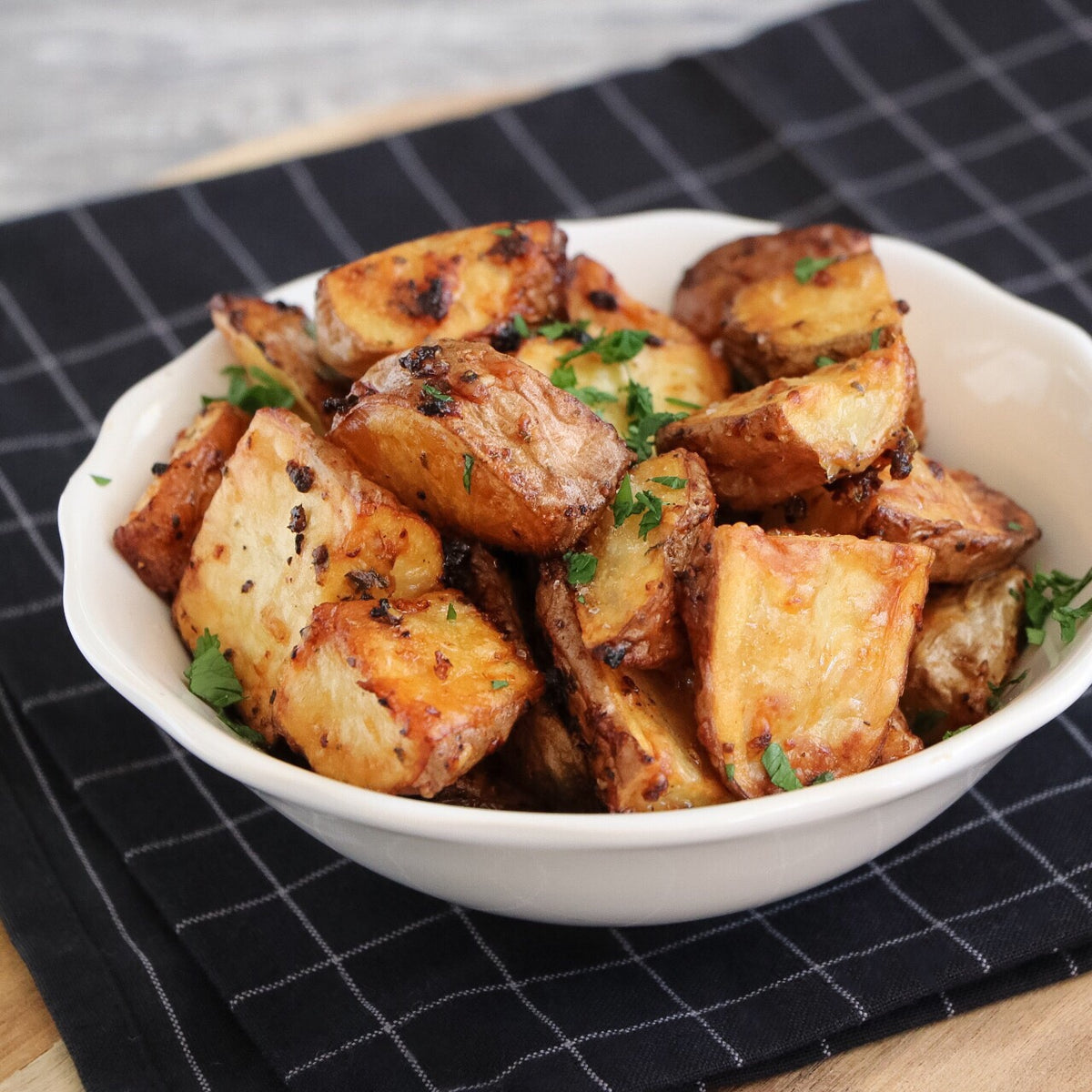 Rozeval aardappeltjes uit de oven