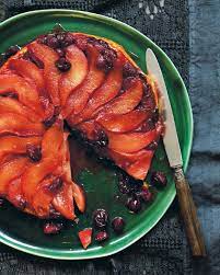 Tarte Tatin met peren en cranberry en Gluhwein (0%)