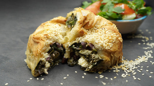 Quiche van de week; borek van filo, spinazie, feta en rozijnen