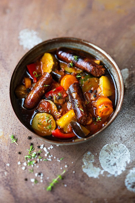 Merguez worstjes met ratatouille en kriel