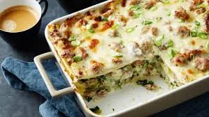 Lasagne met prei en worstvlees