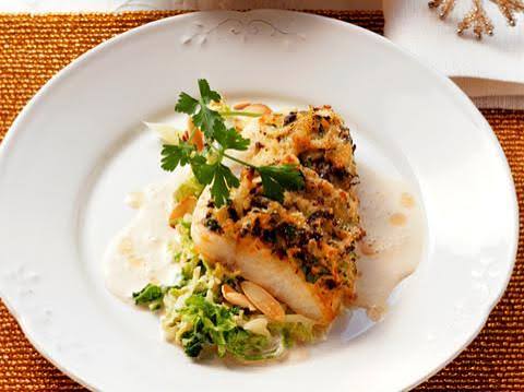 Gebakken snoekbaars met champagnerisotto